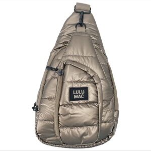 Lulu Mac Olive Puffer Metallic Sling Bag